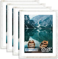 Hongkee 22x28 Frame Set of 4, 22 x 28 Distressed White Wood(Mat 18x24) by Hongkee