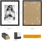 puthiac 9x12 Solid Oak Wood Picture Frame, Black, 1 Pack - Image 3