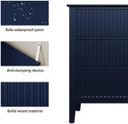 RoyalCraft 32" Large Nightstand, Fluted Painted Wood Dresser with 3 Spacious Drawers, Blue Modern Bedside Table for Bedroom - Image 5