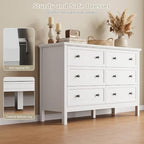 CARPETNAL 47" White Dresser for Bedroom with Modern Gold Handles & 6 Drawer - Image 6