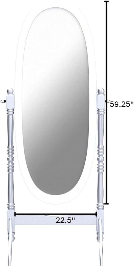 Roundhill Furniture Queen Anna Style Floor Cheval Mirror - Image 6