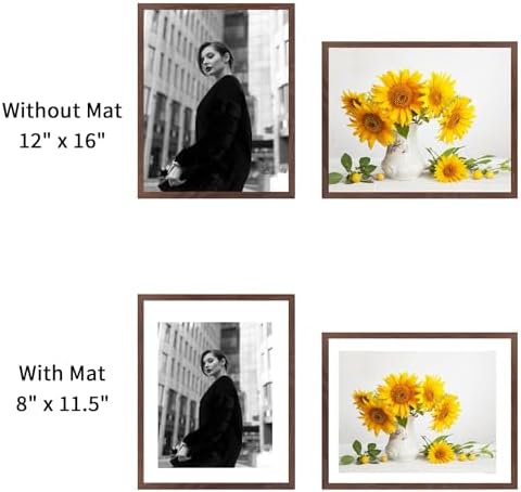 puthiac 12x16 Solid Oak Wood Picture Frame, Walnut, 1 Pack - Image 4