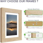 5x7 Picture Frame with Real Glass, Natural Oak Wood Frames, 3 Pack - Image 4