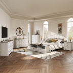 Farmhouse 9 Drawers Dresser Chests for Bedroom, White 9 Drawers TV Stand - Image 7