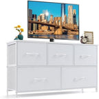 5-Drawer Dresser for Bedroom, Anti-Tip Wide Storage Organizer Fabric by SageNest