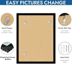 Hongkee 12x16 Picture Frame Set of 4, 12 x 16 Black Wood Style(Mat 11x14) - Image 5