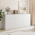 Bobve 70.9” Dresser for Bedroom with 9 Drawers, Large Modern Chest of Drawers with Deep Drawers, Wide Double Dresser Handle Free, Storage Organizer for Bedroom, Living Room, Hallway (White) by Bobve