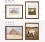 8x10 Picture Frame, Solid Oak Wood 8 x 10 Photo Frame with Mat to 5x7 - Image 3