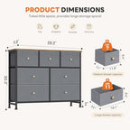Sweetcrispy 7 Drawer Dresser for Bedroom Storage with Fabric Bins, Blue - Image 3