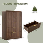 Decofy Fluted 5 Drawers Dresser, 48" Tall Chest of Drawers for Bedroom - Image 2