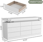 Gyfimoie 9 Drawer Dresser with Power Outlet, Modern Dresser with LED Light - Image 2