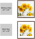 puthiac 20x20 Solid Oak Wood Picture Frames, Walnut, 3 Pack - Image 4