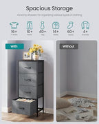SONGMICS Dresser for Bedroom, Tall Dresser with 4 Fabric Drawers - Image 4