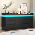Gyfimoie 12 Drawer Dresser with Power Outlet, Modern Dresser with LED Light by Gyfimoie
