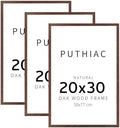 puthiac 20x30 Solid Oak Wood Picture Frames, Walnut, 3 Pack by PUTHIAC