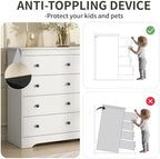 White Dresser for Bedroom, 8 Drawer Dresser with Large Drawers, 51 Inch Wide Wood Chest for Living Room, Hallway - Image 7