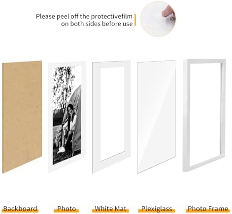 puthiac 13x19 Solid Oak Wood Picture Frames, White, 3 Pack - Image 2