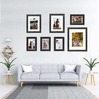 Hongkee 5x7 Picture Frame Set of 4, Made of Real Glass and Rustic Black Wooden Frame, 5 by 7 Photo for Wall or Tabletop - Display Picture 4x6 with Mat or 5x7 Without Mat - Image 4