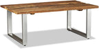 Multicolor Solid Reclaimed Wood Coffee Table, Industrial Wrought Iron Frame - Image 4