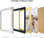 Hongkee 10x13 Picture Frame Set of 4, Made of Real Glass and Multicolour Frame, 10 by 13 Photo for Wall or Tabletop - Display Picture 8.5x11 with Mat or 10x13 Without Mat - Image 3