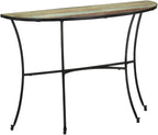 Half Circle Side Table 43.3x15.7x30.3 Inches Solid Reclaimed Wood by WHOPBXGAD