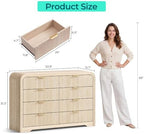LINSY HOME 8-Drawer Fluted Dresser for Bedroom, Light Oak, Mid Century - Image 2