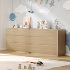 BORNOON Dresser for Bedroom with 6 Drawers, Fluted Chest of Drawers with Round Curved Corner, Hidden Handles, Modern Wood Storage Organizer for Bedroom, Nursery, Living Room - Image 6