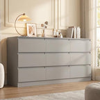 Grey 9 Drawer Dresser for Bedroom,Modern Large Dresser with Deep Drawer,Wide Bedroom Storage Chest of Drawer,Wood Storage Organizer Furniture for Living Room,Closet by CIPACHOHOMEFURNITURE