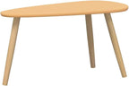 Coffee Table Set of 2 Brown Solid Pine Wood & MDF, Scandinavian Modern Design - Image 3