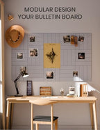 Fluxynara 36" x 24" Large Felt Bulletin Board, Soft Gray - Image 6