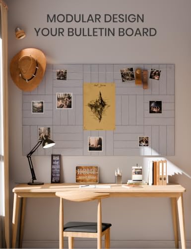 Fluxynara 36" x 24" Large Felt Bulletin Board, Soft Gray - Image 6