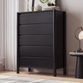 CHUWELL 45" Tall Black 5 Drawer Dresser for Bedroom with Solid Wood Legs by CHUWELLStorageCabinet