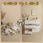 FURSUN Fluted 8 Drawers Dresser for Bedroom, 55" Wide Wooden Dresser with Metal Handle, Curved Profile Design, Modern Storage Organizer for Bedroom, Living Room, Hallway, White - Image 5