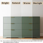 Fluted 6 Drawers Dresser for Bedroom, 55" Wide Wood Dressers, Green - Image 5