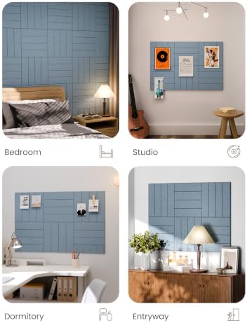 Fluxynara Felt Bulletin Board & Cork Board Alternative, Dusty Blue - Image 7
