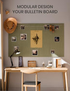 Fluxynara 36" x 24" Large Felt Bulletin Board, Olive Green - Image 6