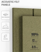 Fluxynara 36" x 24" Large Felt Bulletin Board, Olive Green - Image 5