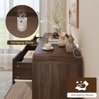 Decofy 47" W Fluted 6-Drawer Dresser for Bedroom, Walnut - Image 3