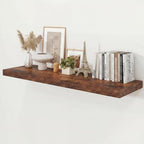 48" Rustic Brown Floating Shelves 12inch Deep Wall Shelf, Set of 1 by Ornawit
