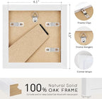 puthiac 4x4 Solid Oak Wood Picture Frames, White, 3 Pack - Image 3