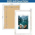 Hongkee 12x18 Picture Frame Set of 4,12x18 Distressed White Wood,Mat 8.5x11 - Image 3