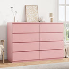 Jocoevol Pink 8 Drawer Dresser for Bedroom (15.3" D x 55.2" W x 32.3" H) by JOCOEVOL