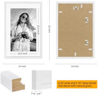 puthiac 13x19 Solid Oak Wood Picture Frame, White, 1 Pack - Image 3