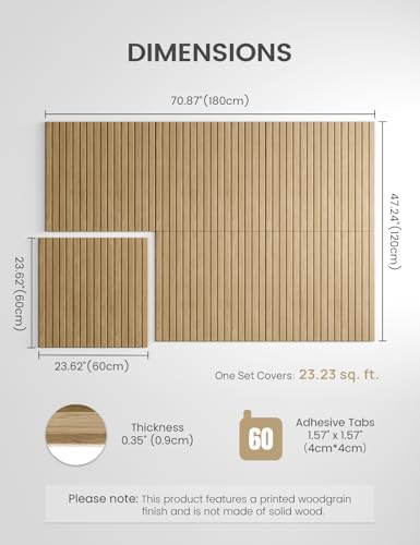 Fluxynara 6-Pack Large Felt Bulletin Board, Natural Oak Slat - Image 2