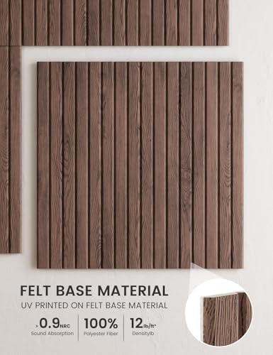 Fluxynara 6-Pack Large Felt Bulletin Board, Walnut Slat - Image 3