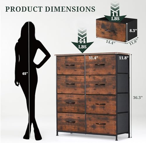 8-Drawer Dresser for Bedroom, Anti-Tip Tall Storage Organizer - Image 3