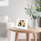 puthiac 5x7 Solid Oak Wood Picture Frame, White, 1 Pack - Image 4