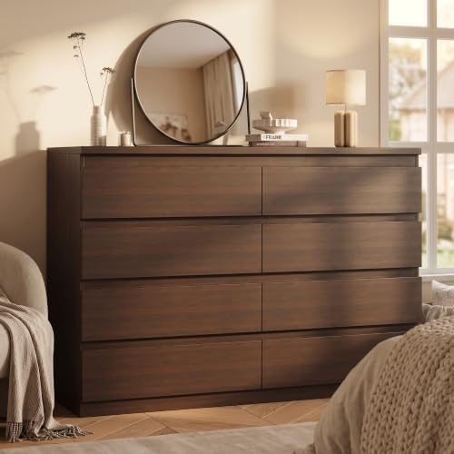 MapleGrace Modern 8 Drawer Dresser, Brown by MapleGrace