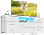 Furnulem 9 Drawer Dresser for 55-65 inch TV, Dresser TV Stand for Bedroom by Furnulem