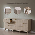 T4TREAM 63" Wide Fluted 9 Drawer Dresser for Bedroom, White Alder - Image 5